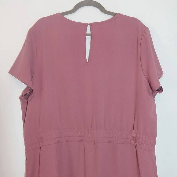 32 Degrees Casual Pink Mini Dress Size XXL Plus Size Pink Dress with Drawstring