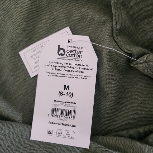 Time and Tru Green Sleeveless Tank Top Size Medium 8-10 Green Women's Tank New