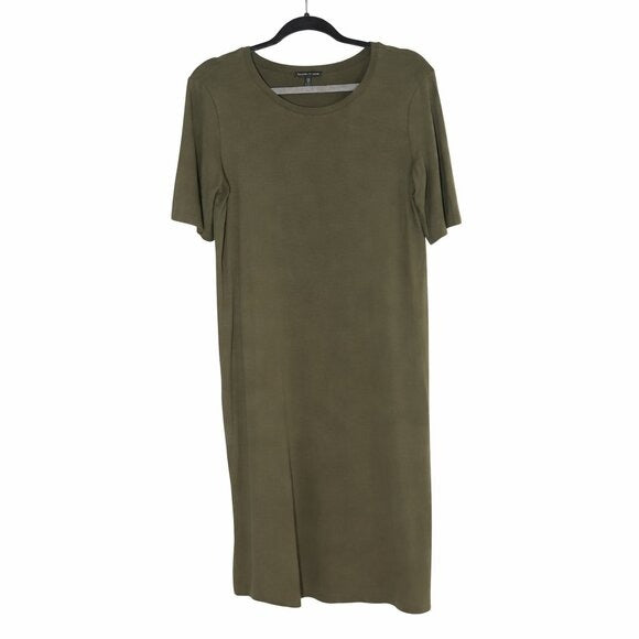 Eileen Fisher Army Green T-Shirt Midi Dress Size Small