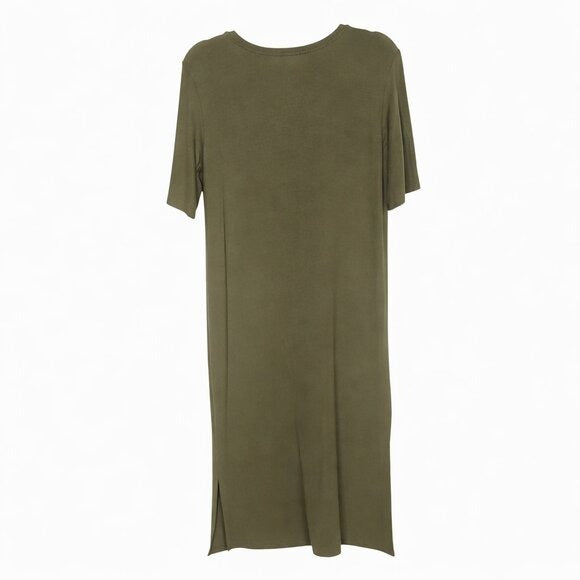 Eileen Fisher Army Green T-Shirt Midi Dress Size Small