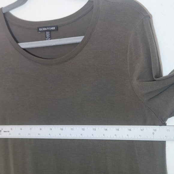 Eileen Fisher Army Green T-Shirt Midi Dress Size Small