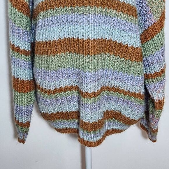 Haptics Colorful Stripe Sweater Size 2X Plus Size Striped Chunky Knit Sweater