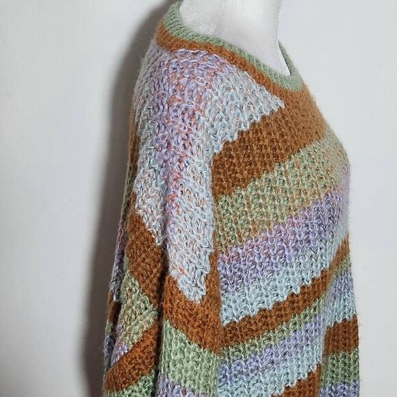 Haptics Colorful Stripe Sweater Size 2X Plus Size Striped Chunky Knit Sweater