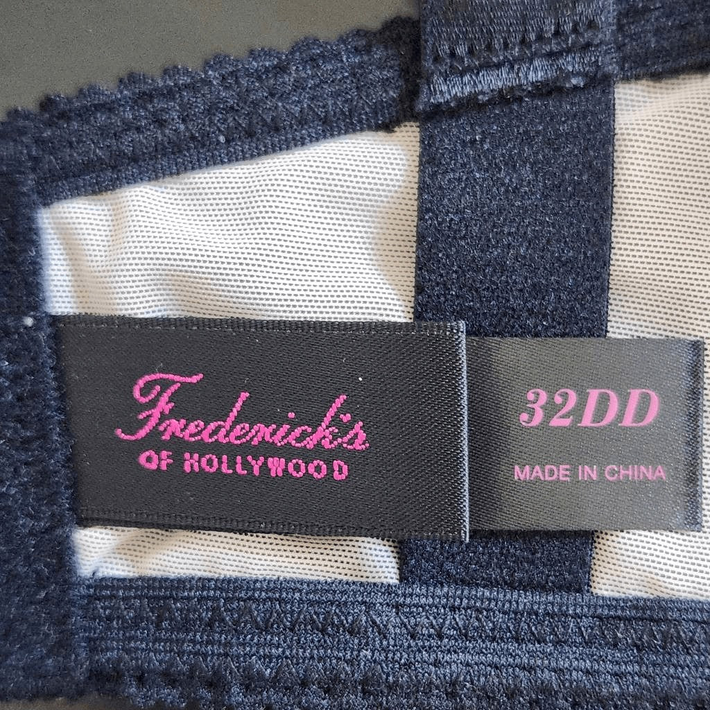 Frederick's of Hollywood Nude and Black Lace Padded Bra 32DD NWT Lingerie Shower