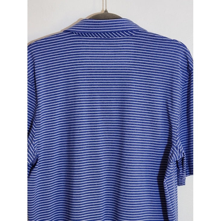 Vineyard Vines Blue and White Stripe Performance Polo Size Medium