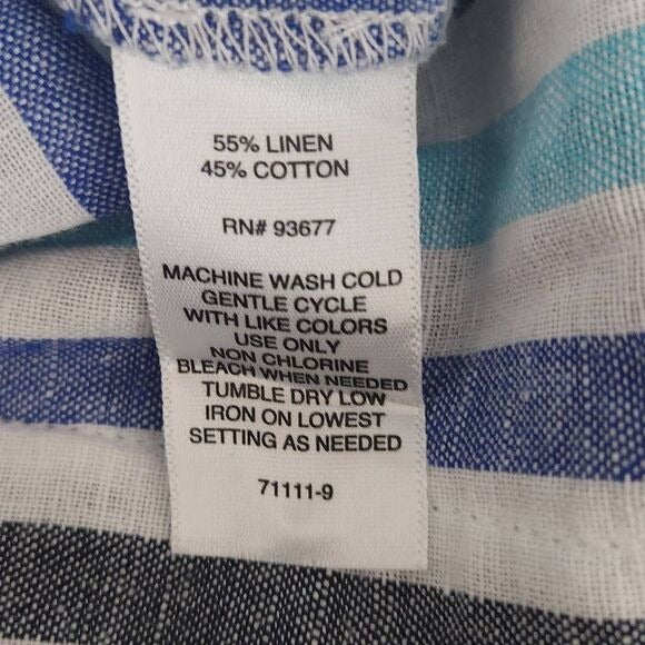 Liz Claiborne Blue Striped Linen Shorts NWOT Size XXL Preppy Striped Shorts