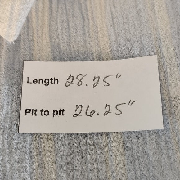 Ava & Viv Light Blue Striped Button-Up Shirt Size 2X Blue Stripe Sheer Top