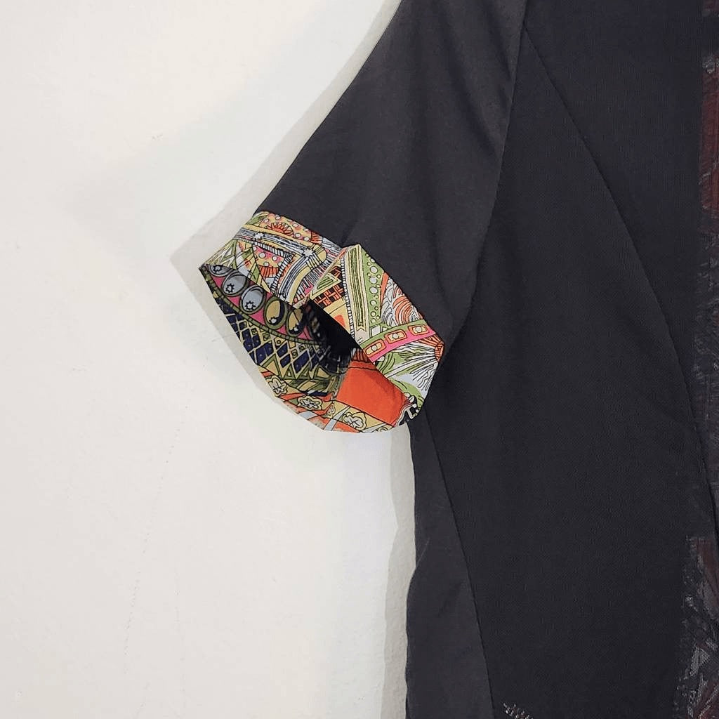 Black Open Jacket with Sheer Mesh Back Size Small Shein Curve Black Boho Kimono
