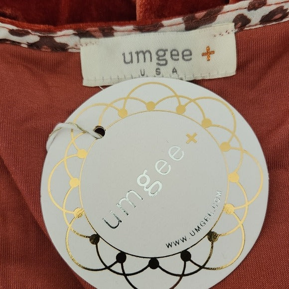 Umgee Burnt Orange Velvet Tiered Mini Dress Size XL NWT Wedding Guest Dress