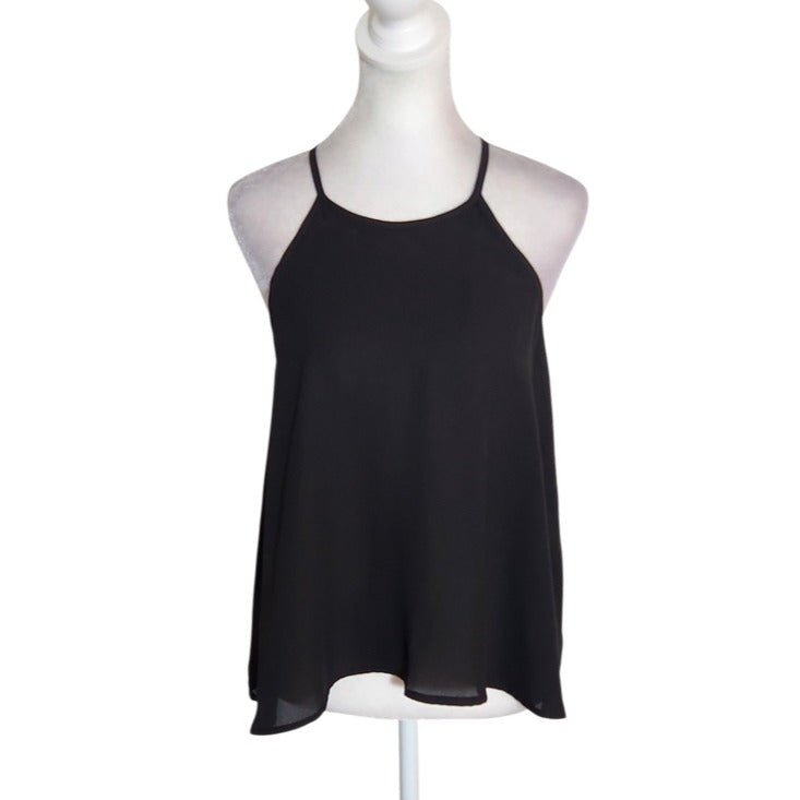 Lily White Black Semi-Sheer Tank Top Size Medium