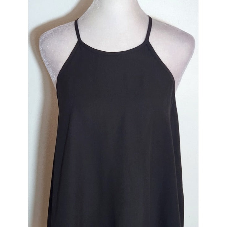 Lily White Black Semi-Sheer Tank Top Size Medium