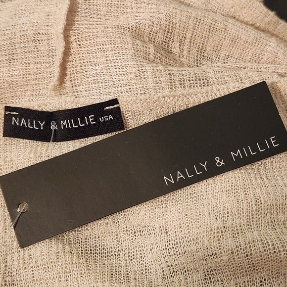 Nally & Millie Cream Open Front Cardigan Size XL NWT