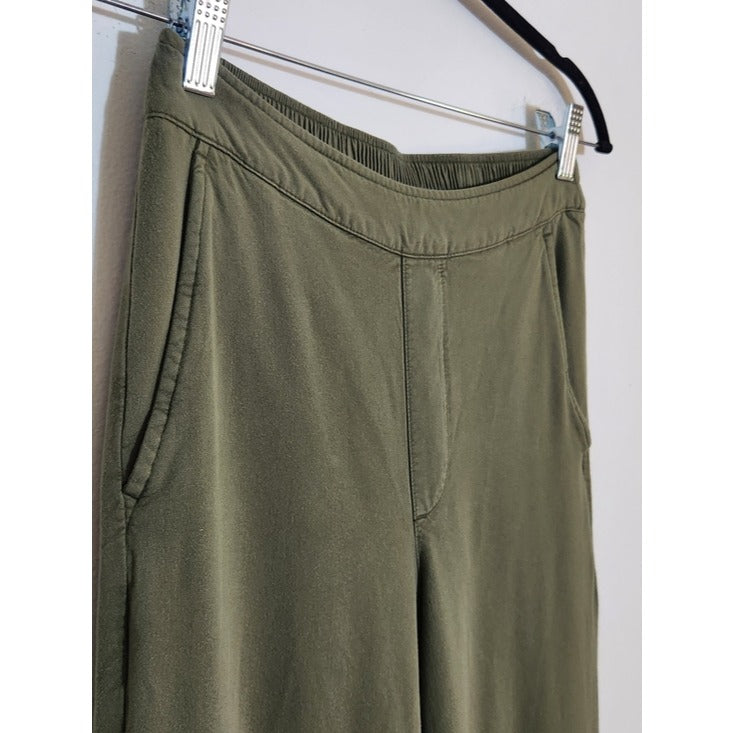 Old Navy Womens Olive Green High Rise Wide Leg Pull-On Pants Size Small