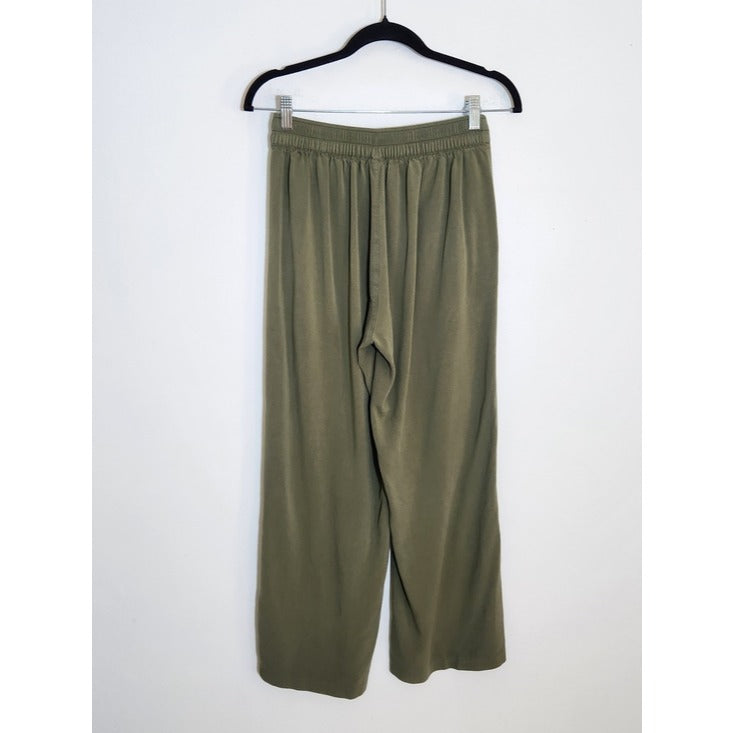 Old Navy Womens Olive Green High Rise Wide Leg Pull-On Pants Size Small