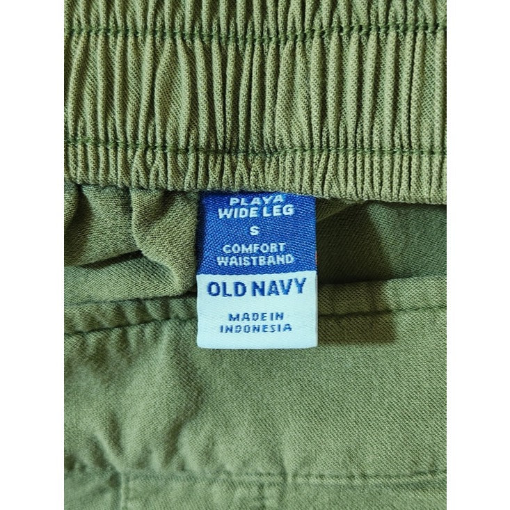 Old Navy Womens Olive Green High Rise Wide Leg Pull-On Pants Size Small