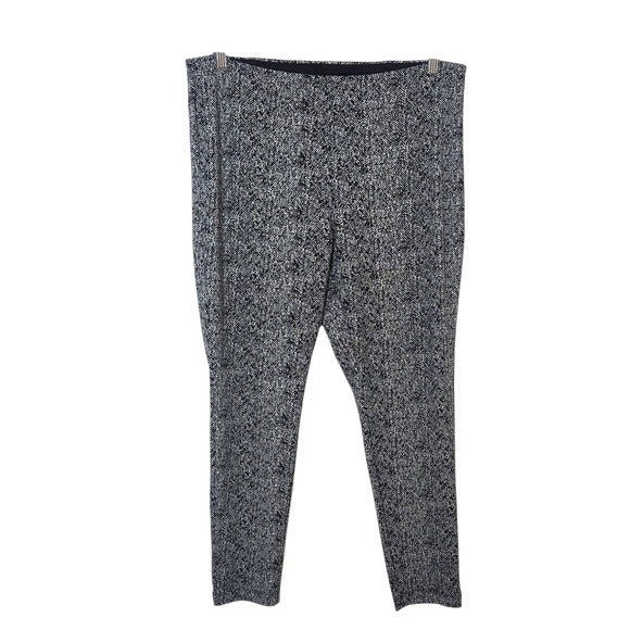 Intro Black and White Pull-on Stretch Pants Size 2X Black Print Pants