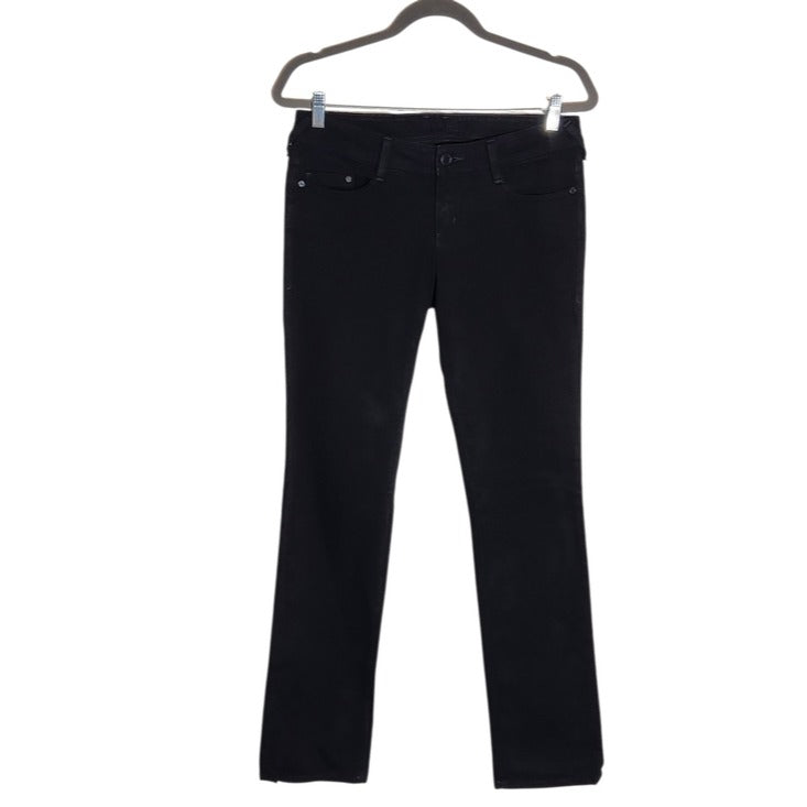 Bebe Black Y2K Straight Leg Rhinestone Pocket Jeans Size 28