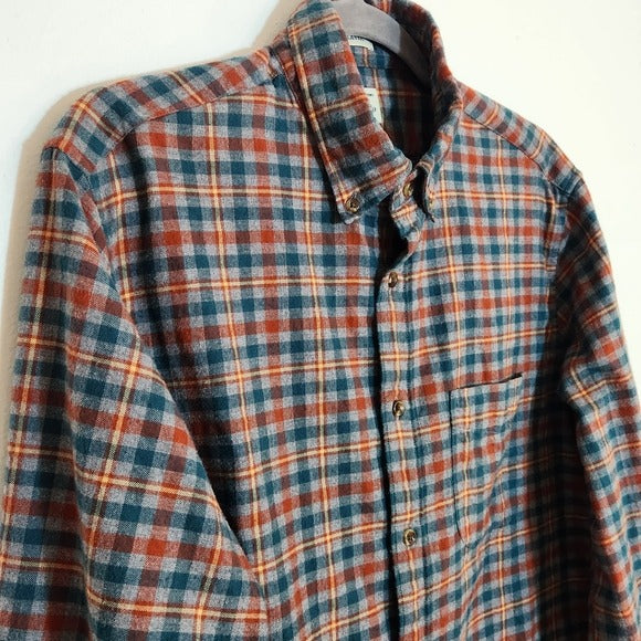 J. Crew Gray Plaid Flannel Shirt Size Medium