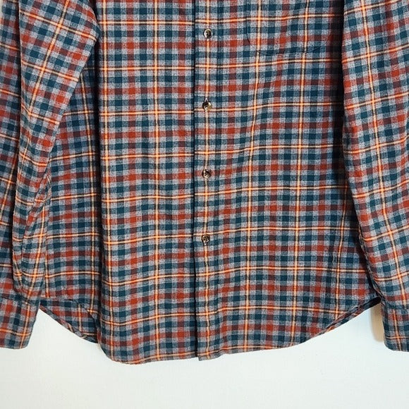 J. Crew Gray Plaid Flannel Shirt Size Medium