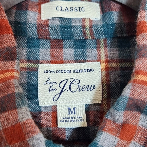 J. Crew Gray Plaid Flannel Shirt Size Medium