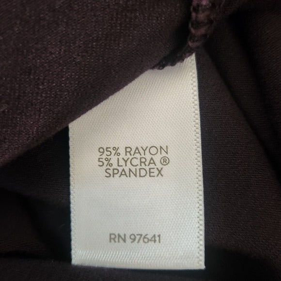 J. Jill Wearever Collection Eggplant Purple Floral Knit Tunic Top Size Large