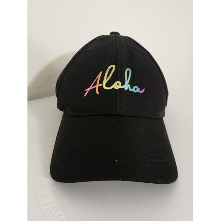 Tommy Bahama Black Embroidered Aloha Adjustable Hat One Size