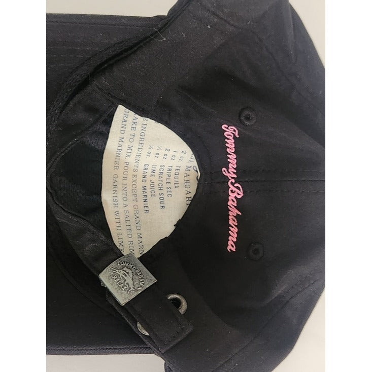 Tommy Bahama Black Embroidered Aloha Adjustable Hat One Size