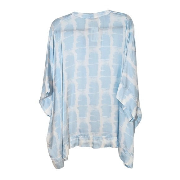 Sofia Blue and White Satin Tunic One Size NWOT