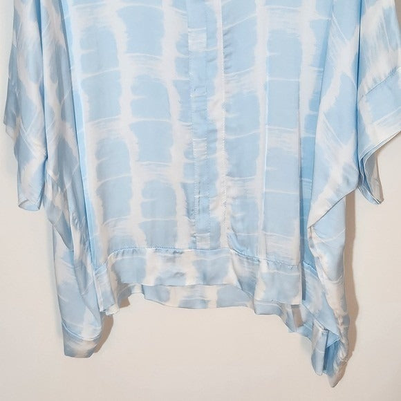 Sofia Blue and White Satin Tunic One Size NWOT
