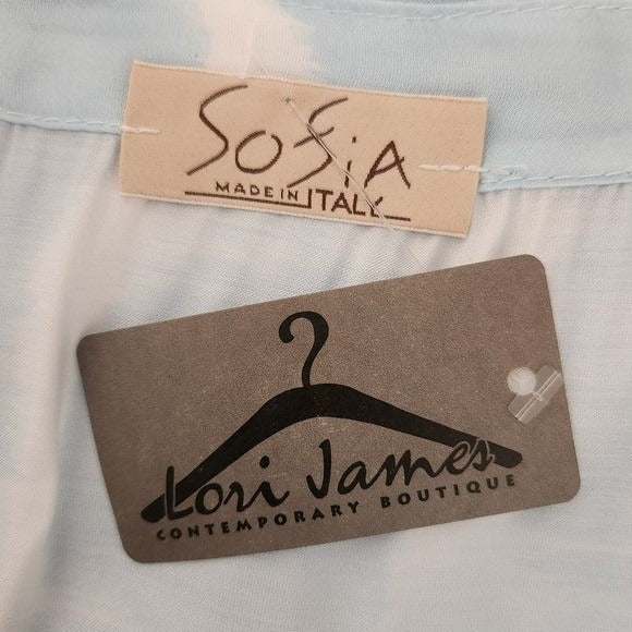 Sofia Blue and White Satin Tunic One Size NWOT