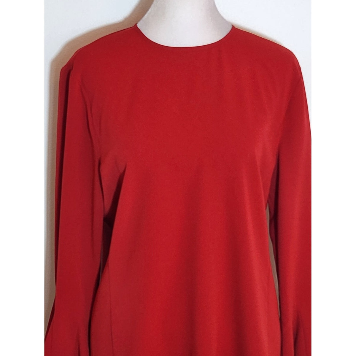 Frame Red Blouse with Dramatic Bell Sleeves Holiday Party Top Size Small