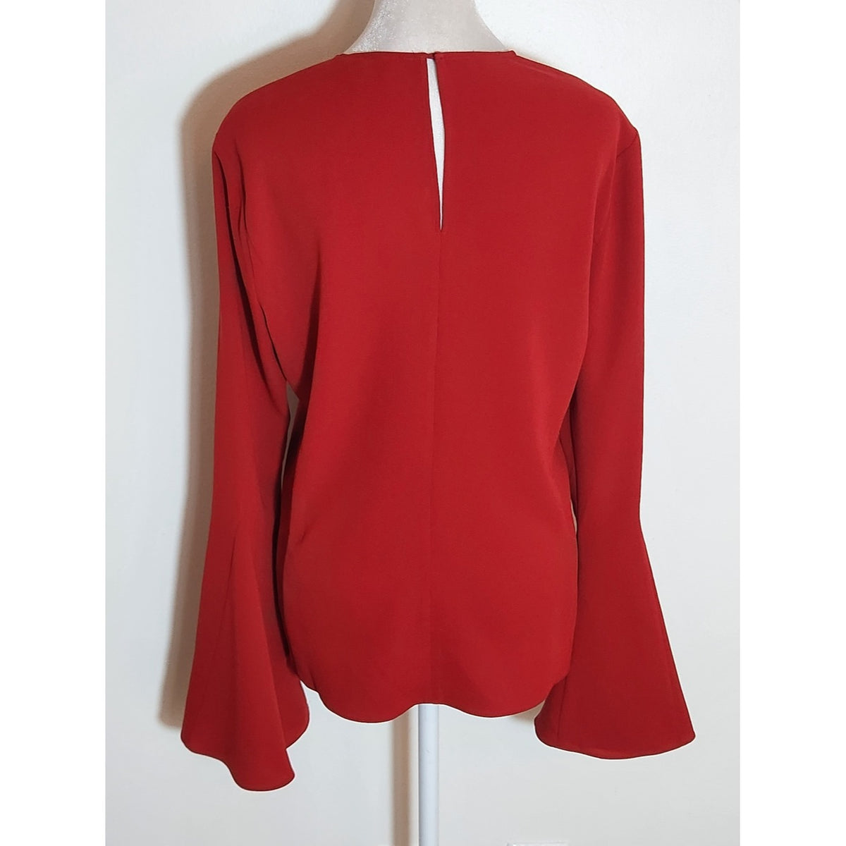Frame Red Blouse with Dramatic Bell Sleeves Holiday Party Top Size Small