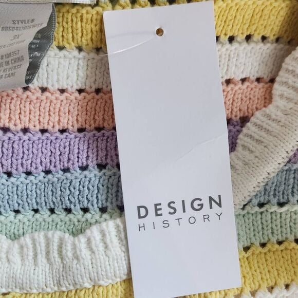 Design History Pastel Rainbow Sleeveless Knit Top NWT Size 3X Striped Sweater