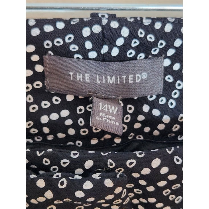 The Limited Black and White Dot Print Ankle Pants Size 14W