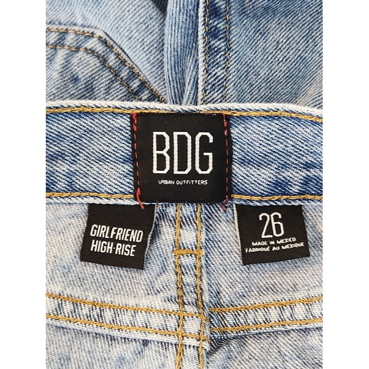 BDG Girlfriend High Rise Distressed Cut Off Jean Shorts Size 26