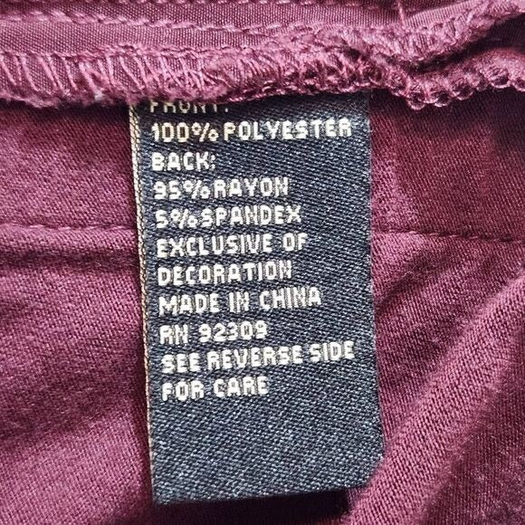 DG2 Diane Gilman Burgundy Tank Top with Sporty Stripes Size XL Oxblood Tank Top