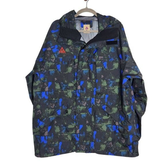 Nike ACG Gore-Tex Green and Blue Zip-Up Jacket Size Large Nike Men's ACG Hoodie