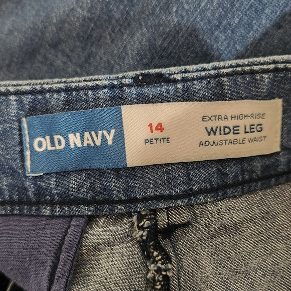 Old Navy Women’s Extra High-Rise Wide-Leg Jeans Size 14 Petite