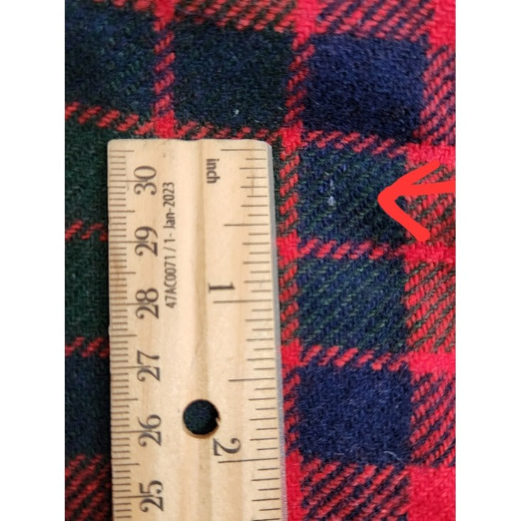 Prestige of Boston Vintage Red Tartan Plaid Wrap Midi Skirt Size 10 Flaw