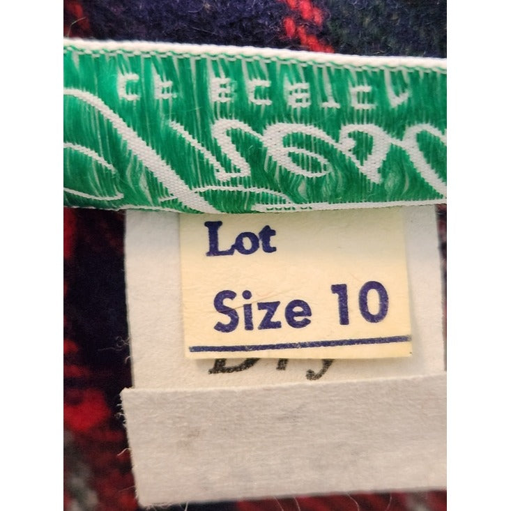 Prestige of Boston Vintage Red Tartan Plaid Wrap Midi Skirt Size 10 Flaw