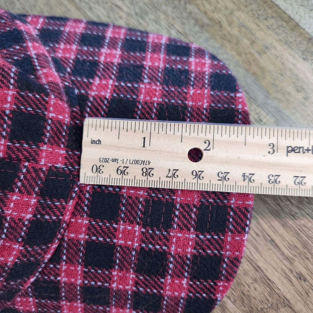 Red and Black Plaid Baseball Cap One Size Wool Blend Plaid Baseball Hat