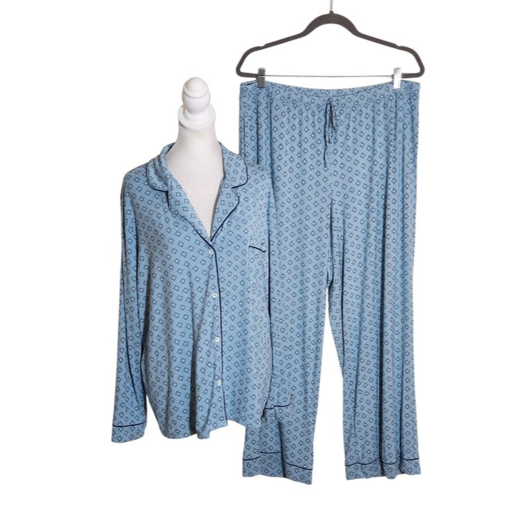 State of Day Blue Print Pajama Set Size XL