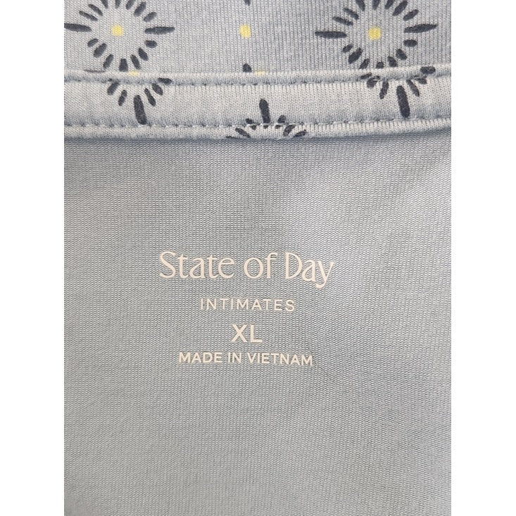 State of Day Blue Print Pajama Set Size XL