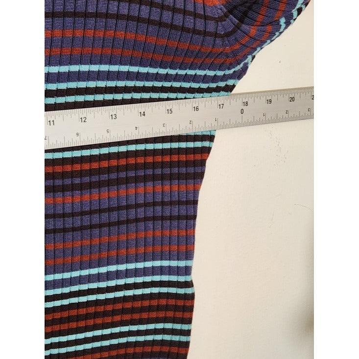 Madden NYC Multicolor Striped Ribbed Knit Crop Top Size Large
