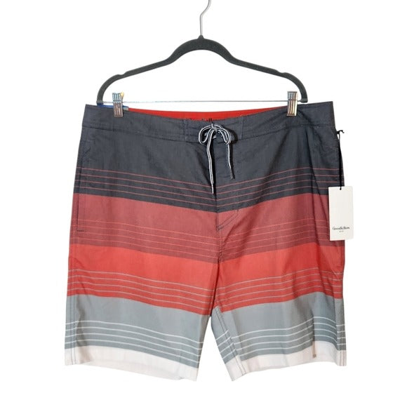 Goodfellow Red and Gray Swim Trunks Size 38, New