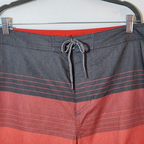 Goodfellow Red and Gray Swim Trunks Size 38, New
