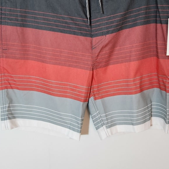 Goodfellow Red and Gray Swim Trunks Size 38, New