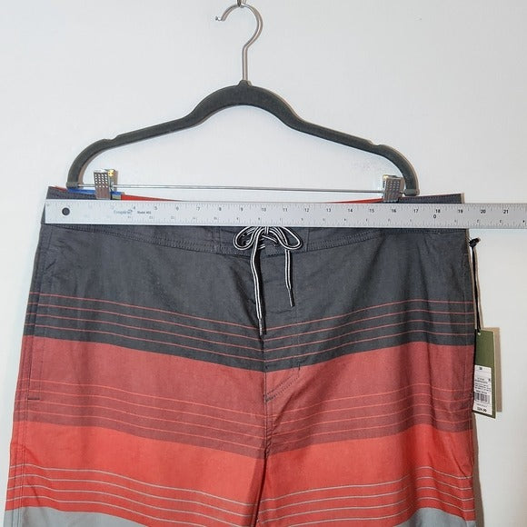 Goodfellow Red and Gray Swim Trunks Size 38, New