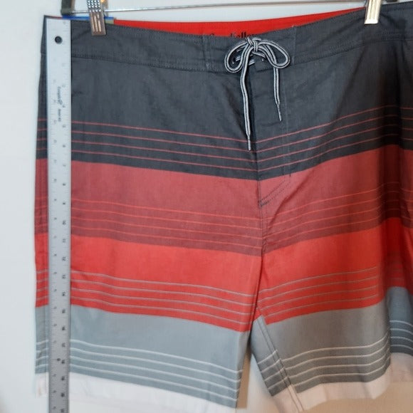 Goodfellow Red and Gray Swim Trunks Size 38, New