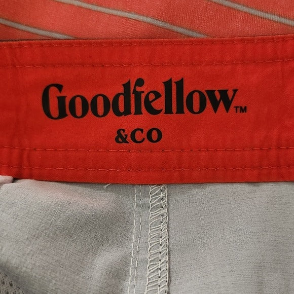 Goodfellow Red and Gray Swim Trunks Size 38, New